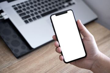 Close up man hands using smart phone Technology and phone technology trends