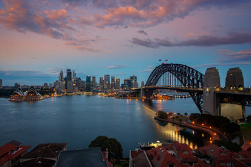 Obraz premium Sydney harbour and bridge in Sydney city