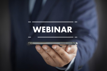 WEBINAR man hand on table Business, coffee, Split tone