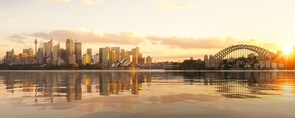 Cityscape of Sysney harbour and bridge - Powered by Adobe