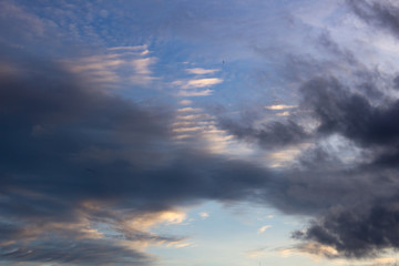 beautiful sjy and clouds at sunset in venezuela
