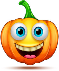 Cute, funny, crazy pumpkin characters. Halloween cartoon emoticon 