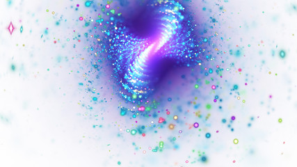 Obraz premium Abstract blue sparkling holiday background. Digital fractal art. 3d rendering.