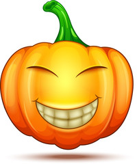 Cute, funny, crazy pumpkin characters. Halloween cartoon emoticon