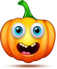Cute, funny, crazy pumpkin characters. Halloween cartoon emoticon