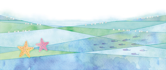 海の背景イラスト