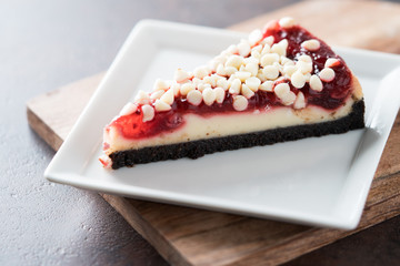 White chocolate rasberry cheesecake