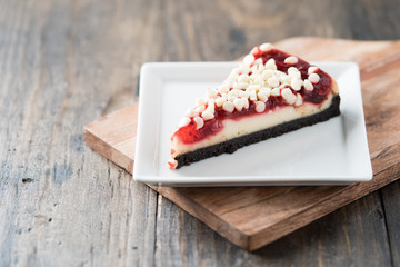 White chocolate rasberry cheesecake