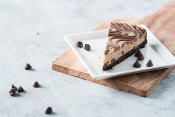 Chocolate peanut butter swirl cheesecake dessert