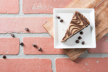 Chocolate peanut butter swirl cheesecake dessert