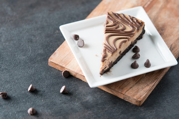 Chocolate peanut butter swirl cheesecake dessert