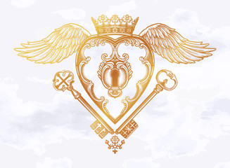 Mystic key hole inside in the heart .