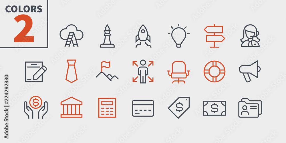Poster business ui pixel perfect well-crafted vector thin line icons 48x48 ready for 24x24 grid for web gra