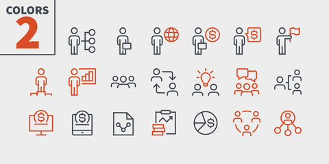 Business UI Pixel Perfect Well-crafted Vector Thin Line Icons 48x48 Ready for 24x24 Grid for Web Graphics and Apps with Editable Stroke. Simple Minimal Pictogram Part 4-6