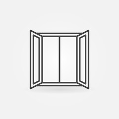 Open window icon in outline style. Vector concept symbol