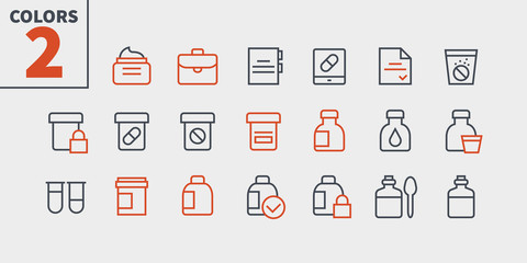 Medicine UI Pixel Perfect Well-crafted Vector Thin Line Icons 48x48 Ready for 24x24 Grid for Web Graphics and Apps with Editable Stroke. Simple Minimal Pictogram Part 3-3
