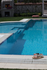 a cup of turkish coffee near the pool