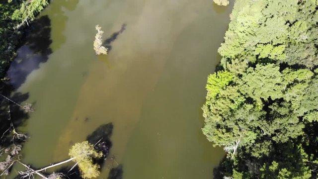 Aerial view along the San Jacinto River near Houston, Texas