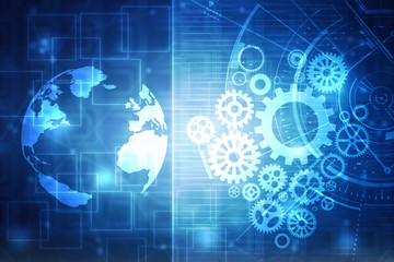 2D rendering illustration.  gears on a white background