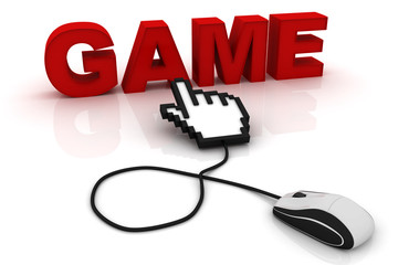 Fototapeta premium Computer mouse and the word Game
