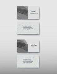 Business card containing contact information making it easier to find clients for promoting goods and services in the financial market