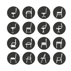 chair icons set