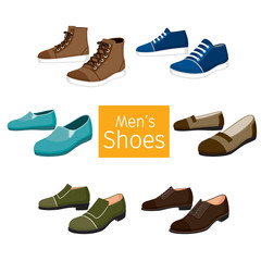 Collection Of Different Men's Shoes Pair, Footwear, Fashion, Objects
