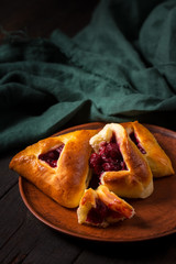 Broken pie on the plate