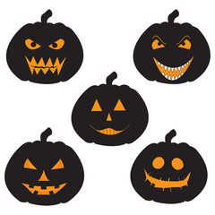set of jack o' lantern illustration