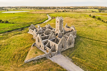 Aerial view of Ross Errilly Friary in Ireland