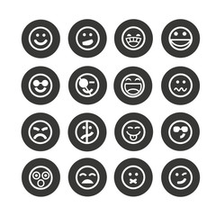 emoticons set in circle button