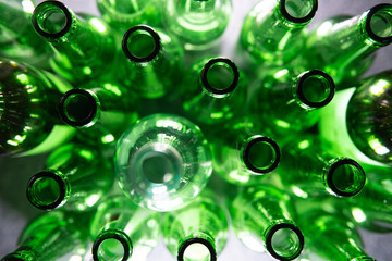 Recycle useful rubbish concept: Empty glass bottles for recycling.