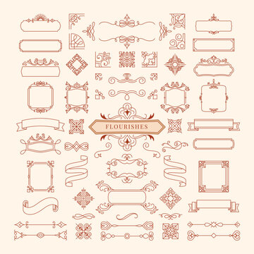 Collection Of Vintage Ornament Frame Illustration