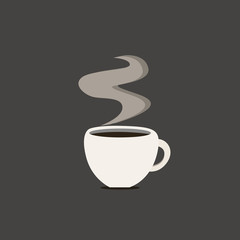 Flat design business Vector Illustration Empty copy space for Ad website promotion esp isolated Banner template. Cup Filled up of Coffee or Tea Steaming Hot with steam icon and shadow