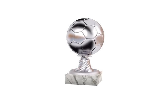 Handball Silver Trophy with Marble Base in Infinite Rotation