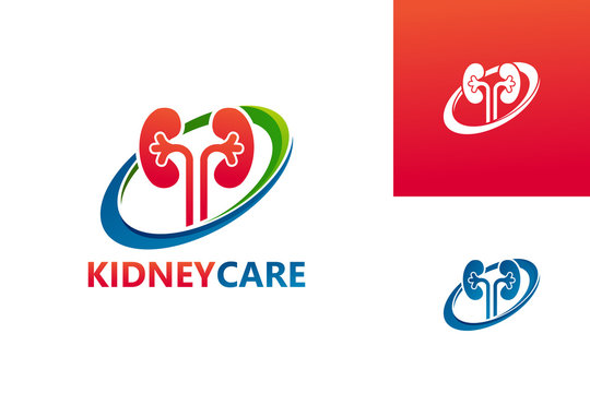Kidney Care Logo Template Design Vector, Emblem, Design Concept, Creative Symbol, Icon