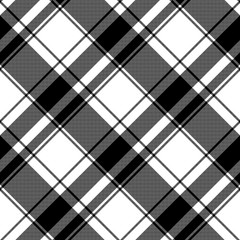 Black white plaid seamless pixel pattern