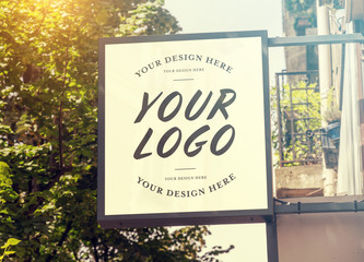 Store brand sign mockup
