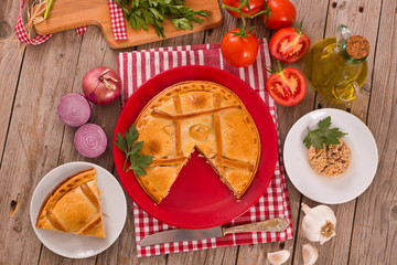 Spanish tuna pie. 