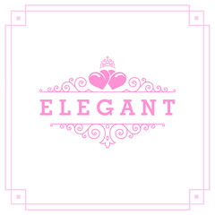 Luxurious wedding invitation, Vintage ornament greeting card vector template. Advertising or other design and place for text. Flourishes frame on background. Vector illustration