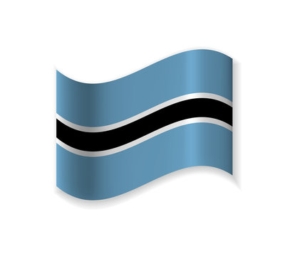 Official Flag Of Botswana. The Country Of South Africa. Vector illustration of a state symbol.