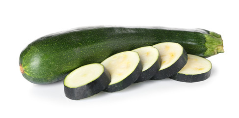 Fresh zucchini isolated on white