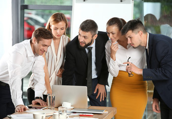 Meeting of business team working in office