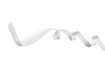 Silver ribbon on white background
