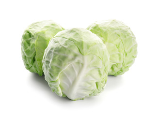 Obraz premium Fresh cabbage on white background