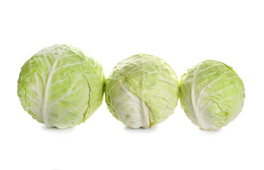 Fototapeta premium Fresh cabbage on white background