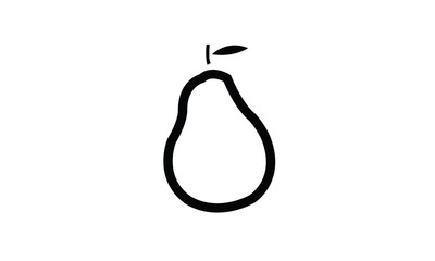 Pear illustration black vector image icon fruit symbol vitamin