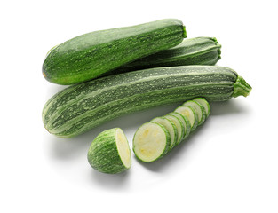 Fresh zucchini isolated on white