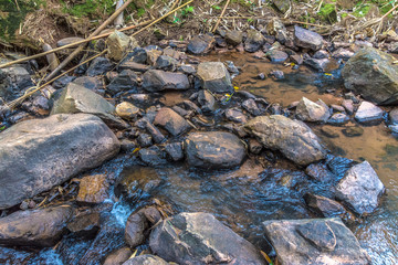 beautiful view of blue stream waterfall
