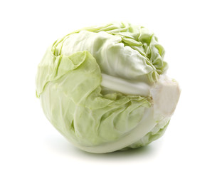 Fototapeta premium Healthy nutrition and clean eating, fresh green cabbage head